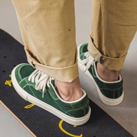 Street Style Skateboard Shoes - Ultra-Low Profile, Super Comfy, Grippy Non-Slip Rubber Outsole, Lace-Up Closure - Perfect for Active Mens Outdoor Adventures, Canvas Material for Durability