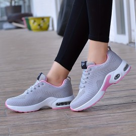 Lightweight Stability Womens Running Sneakers - Breathable, Motion-Control, All-Season Sport Shoes for Walking and Jogging - Solid Color, No Printing, High-Density Fashionable Design