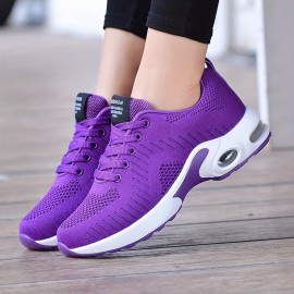 Lightweight Stability Womens Running Sneakers - Breathable, Motion-Control, All-Season Sport Shoes for Walking and Jogging - Solid Color, No Printing, High-Density Fashionable Design