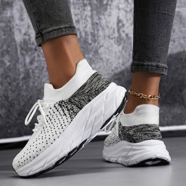 Lightweight & Breathable Women's Sneakers - Anti-Slip, All-Season Comfort Shoes with Trendy Thick Sole