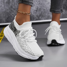 Lightweight & Breathable Women's Sneakers - Anti-Slip, All-Season Comfort Shoes with Trendy Thick Sole