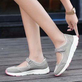 Womens Ultra-Breathable Backless Walking Shoes - Quick-Adjust Hook & Loop, Featherweight Mesh Sneakers for Outdoor Adventures & Everyday Comfort