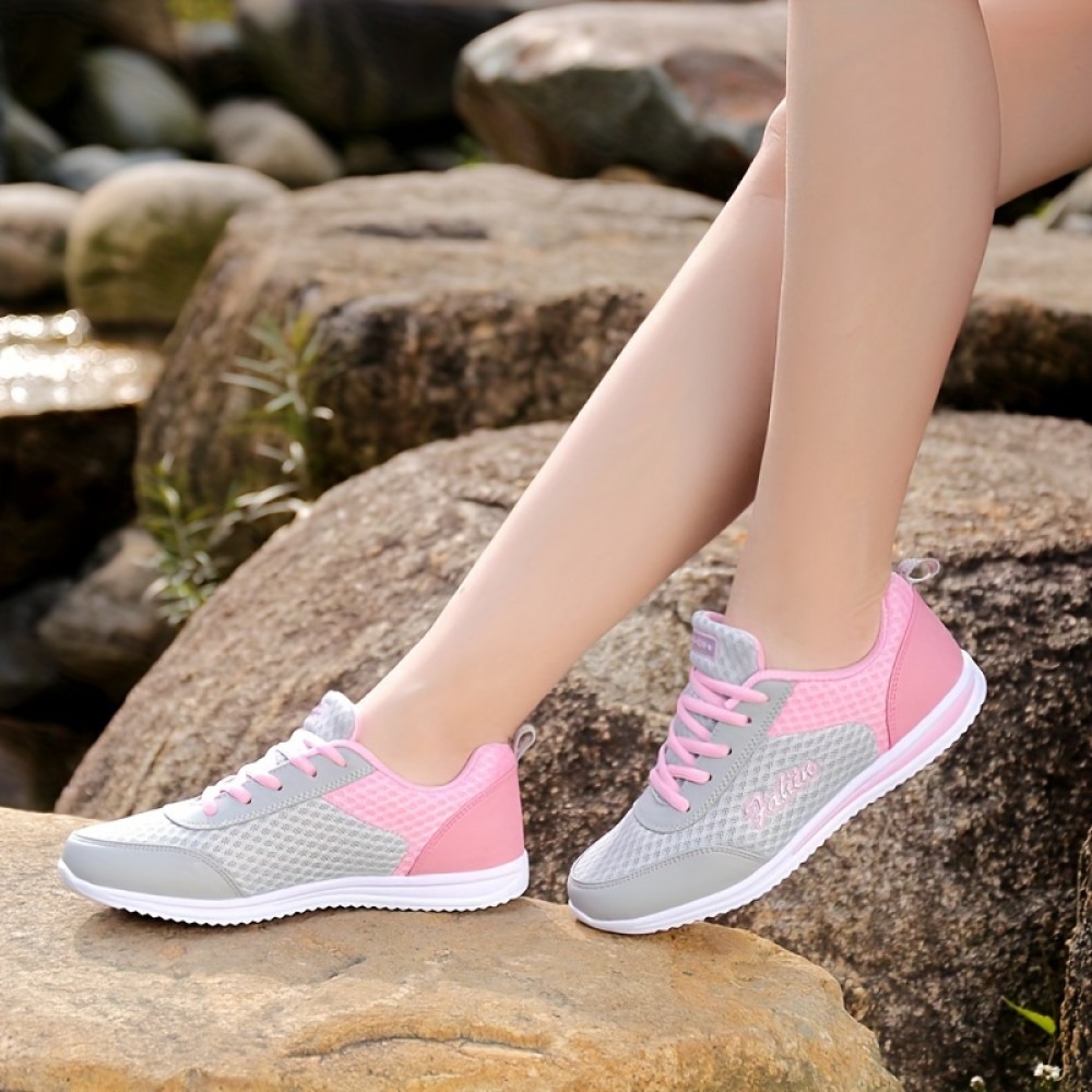 Ultra-Lightweight Womens Breathable Mesh Sneakers - Comfortable Stability Shoes for Walking, Running, and Casual Wear - All-Season, Faux Leather Upper, EVA Sole, Motion-Control Support, and Fabric Insole for Superior Comfort