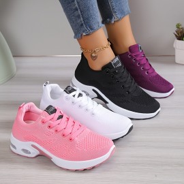 Womens All-Season Air Cushion Running Shoes - Ultra-Lightweight, Breathable, Shock-Resistant Fabric Upper with EVA Insole and Rubber Sole for Outdoor Fitness and Casual Wear