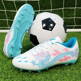 Professional All-Season Microfiber Synthetic Leather Soccer Cleats - Anti-Slip, Lightweight, Breathable, Animal Print Design with EVA Insole and TPU Sole - Perfect for College Students and Outdoor Football Enthusiasts