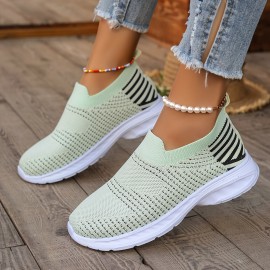 Women's Breathable Fashion Sneakers, Outdoor Casual Walking Shoes With Soft Sole, Stylish Comfort Footwear