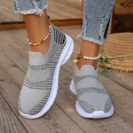 Women's Breathable Fashion Sneakers, Outdoor Casual Walking Shoes With Soft Sole, Stylish Comfort Footwear