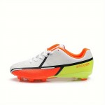 All-Season Lightweight Turf Soccer Shoes - Breathable Fabric Upper, Non-Slip TPU Sole, EVA Insole, Color Blocking Design - Professional Training Cleats for Men and Women