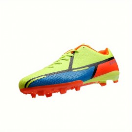 All-Season Lightweight Turf Soccer Shoes - Breathable Fabric Upper, Non-Slip TPU Sole, EVA Insole, Color Blocking Design - Professional Training Cleats for Men and Women