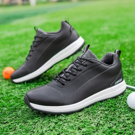 Mens Waterproof Ultra-Comfort Spikeless Golf Shoes - Breathable Sneakers for All-Weather Walking and Style