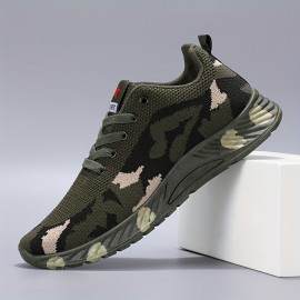 Camouflage Running Shoes for Men - Comfy, Breathable, and Wear-Resistant Sneakers with Shock Absorption for Outdoor Activities