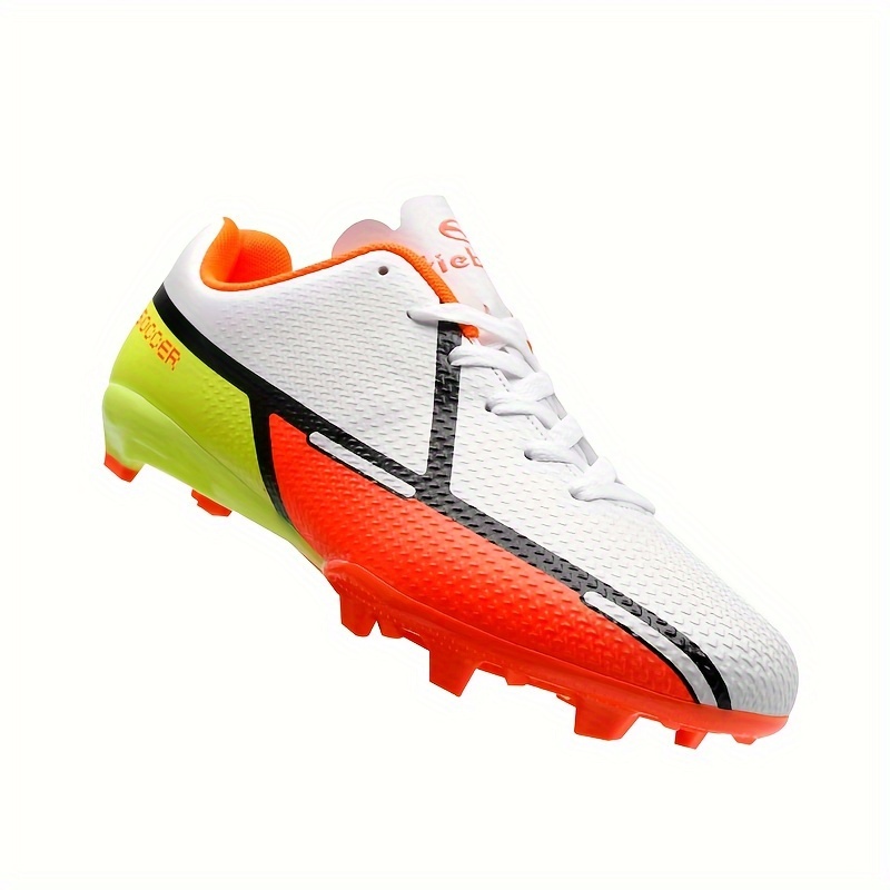 stylish color blocking non slip professional training soccer spikes cleats lightweight turf soccer shoes details 2