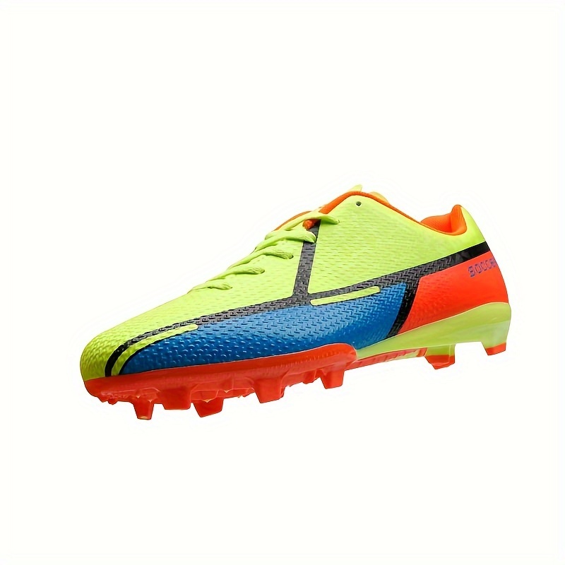 stylish color blocking non slip professional training soccer spikes cleats lightweight turf soccer shoes details 4