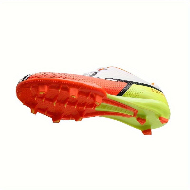 stylish color blocking non slip professional training soccer spikes cleats lightweight turf soccer shoes details 6