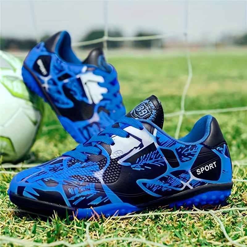 mens turf football boots professional outdoor anti skid breathable lace up tf soccer cleats details 0