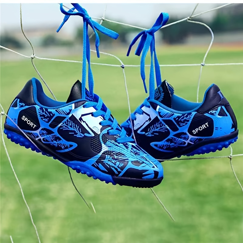 mens turf football boots professional outdoor anti skid breathable lace up tf soccer cleats details 3