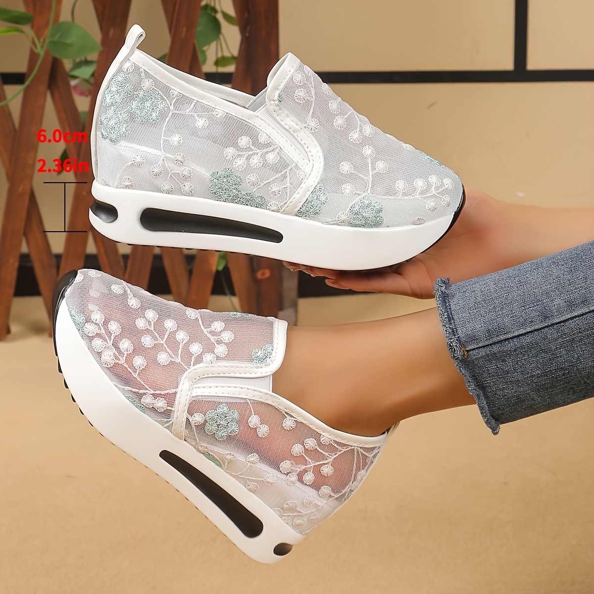 running shoes women s lace floral road breathable sneakers details 1